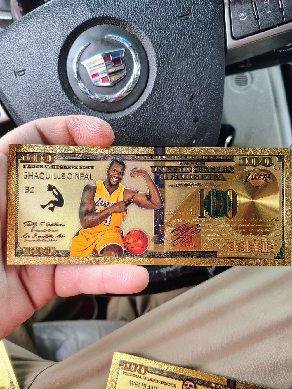 Shaquille O'Neal Gold Collectible Novelty $100 Note - Lakers